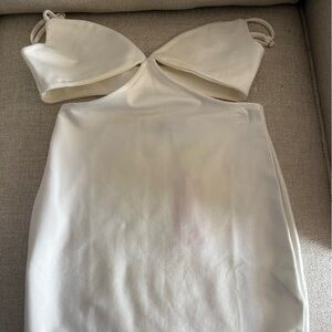 Beginning Boutique- white halter dress